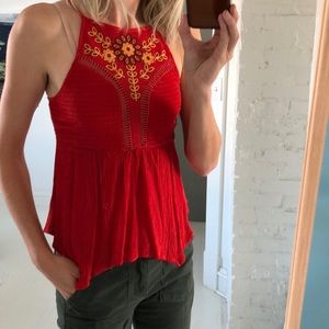 Anthro Altar’d State Embroidered Kerchief Tank